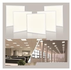 Brightex, Led Ceiling Panel Light 600x600mm - 48W - 6500K Flat Tile Commercial & Office Lighting Square Cool White Energy-Efficient with Driver (Pack of 5)