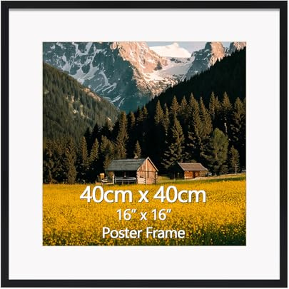 EYMPEU Bilderam 40x40, Bilderam för Plakat, Heminredning 1 Styck Svart PVC