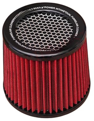 FMCUVBFR Filtro De Aire Universal De 3'' Y 76 Mm For Admisión De Aire Frío, Limpiador De Accesorios For Coche.(Red)