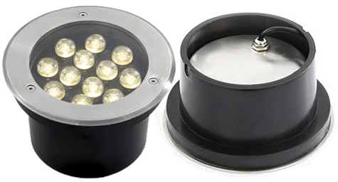 QICBYING Foco LED Subacuático Incrustado - Luces De Fuentes Subacuáticas, Iluminación Subacuática Para Piscina 12V, IP68, Foco Sumergible Impermeable Para Paisaje Subacuático(Red,9W)