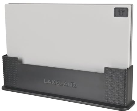 Lakeland Nesting 3 Chopping Board Set Colour Coded for Meat Fish & Veggies with Space Saving Stand Anti-Slip Surfaces and feet