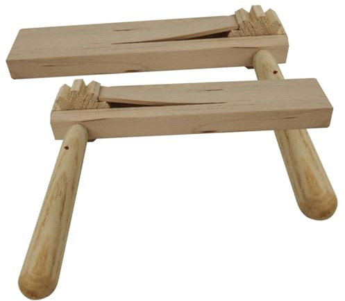 Toddmomy 2Pcs Wooden Ratchet Noise Maker Castanets Musical Instrument Educational for Boys and Fun Soundboard