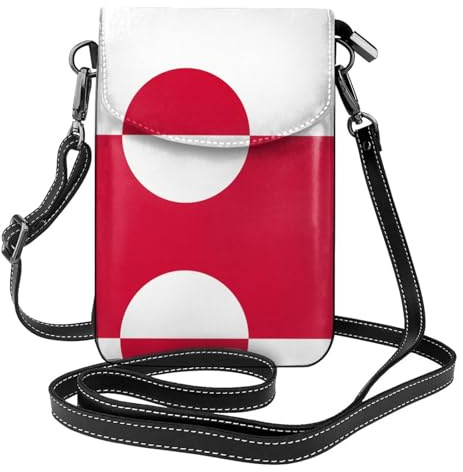 QAZWZML Cartera pequeña cruzada para teléfono con la bandera de Groenlandia con tapa abatible, perfecta para ir de compras, viajes y uso diario.