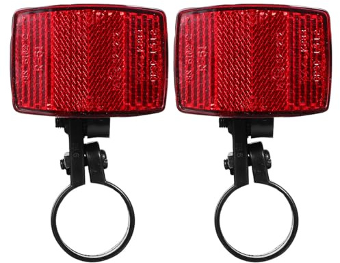 PACKOVE 2 Réflecteurs de Rayons Rouges pour Vélo VTT, Réflecteurs de Sécurité Compacts et Lumineux, Accessoires de Signalisation pour Cyclisme Nocturne
