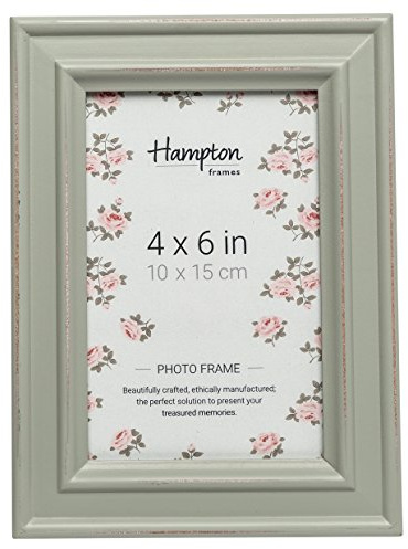 Hampton Frames, marco de fotos Paloma 10x15 cm, verde, madera envejecida, cristal, uso de pared o sobremesa | Decoración hogar y oficina