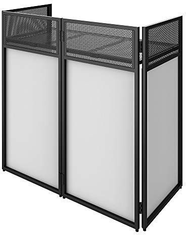 Ibiza - DS30 - Verstellbares, professionelles, klappbares DJ-Stativ mit undurchsichtigen Abdeckplatten - inklusive Tragetasche - Schwarz