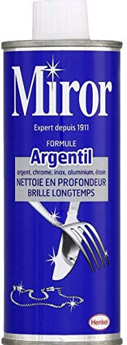 Miror - Formula argent, detergente per argento, cromato, acciaio inox, nichel, stagno da 250 ml, confezione da 4