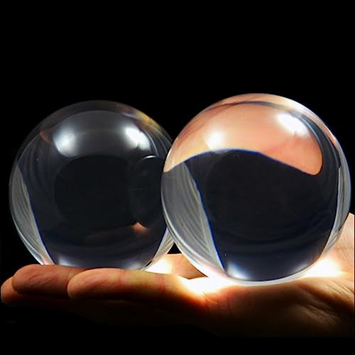 DSJUGGLING 2 pcs of 50mm Clear Acrylic Contact Juggling Ball Kits for Practice Juggling or Finger Strength Training