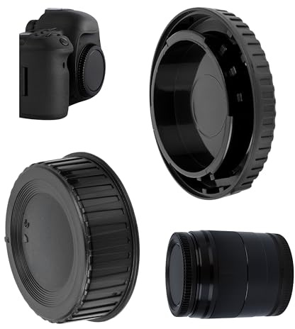 Objektivlock set, Kamera skyddande hölje, 1 x Huslock och 1 x Bakre objektivlock, Kompatibel med Nikon DSLR Kamera med F Mount, Ersättningsskyddslock för kameror, Linsskydd, Objektivtillbehör