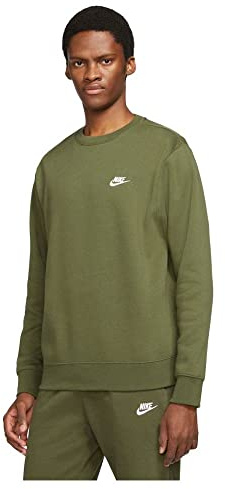 Nike Herren NSW Club CRW Ft Sweatshirt, Rough Green/White, XL EU