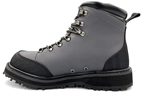 lurewilder Watstiefel für Herren, zum Angeln, mit Stollen, Gummi-Außensohle, Fliegenfischen, Watstiefel, Größe 47, Nieten anwendbar