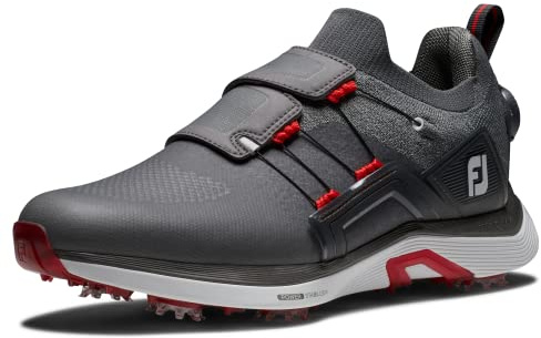 FootJoy Men's Hyperflex Boa Previous Season Style Golf Shoe, Charcoalgrey/Red, 7 UK