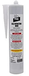 K-OFEU - Colle réfractaire noire - Poêle et cheminée - À Cartouche - Sous forme de pâte - 100% naturel - 500 g