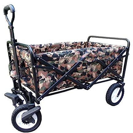 ZAANU Carretilla de Mano, Carretilla de jardín Plegable portátil Carretilla de Servicio Pesado Carretilla de Compras multifunción para Acampar al Aire Libre Camión de Playa con 4 Ruedas,