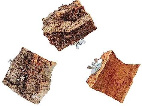 Mineralsteinersatz, 3er Set Kork-Pickstein, perfekte Alternative zur Sepiaschale, Wellensittich und andere kleine Vögel