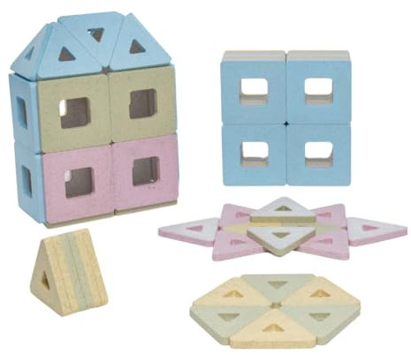 Polydron KinderMag Class Set - Pastel Coloured Magnetic Building Tiles for Toddlers - Promotes Early STEM Learning and Creativity - 96 Pieces - 12 Months +