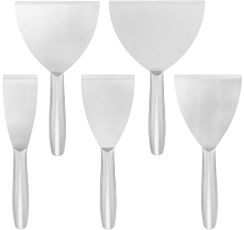 2, 3, 4, 5, 6 Putty Knife Scraper, Putty Knife Set, Stainless Steel Putty Knife, Wallpaper Scraper Paint Scraper Tool for Spreading Drywall Spackle, Plasterboard Mud, Scraping Paint, by GENHAKON