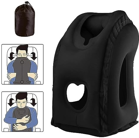 Portátil Cojín de Viaje, Almohada Cervical Inflable para Avión para el Cuello, Almohada de Viaje Apoyacabezas Reposacabezas ara Coches, Autobuses, Trenes, Oficina, Siestas, Camping