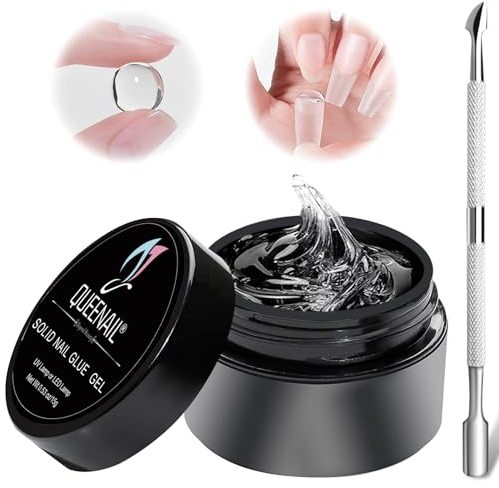 15g Fester Nagelkleber Gel, professional Nagelverlängerung für Acrylnägel, klasse Nagelspitzen Klebegel UV, Nail Art Gel Paint Solid Patch