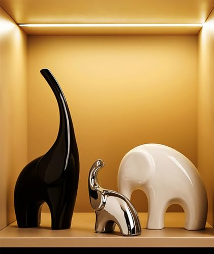 GZDDYUMYJX Elefantes Decoracion Figuras, Estatua Moderna de cerámica, Elefante de la Buena Suerte, para estanterías, Salas de Estar, oficinas, mesas. Regalo para los Amantes de los Elefantes.