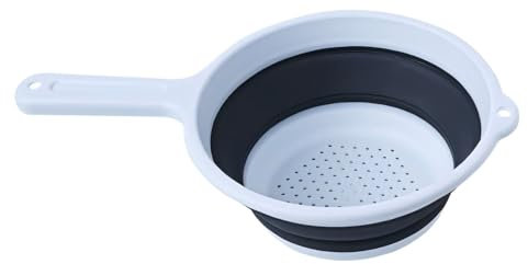Zwenjuan Passoire Pliable Silicone,Panier de Lavage de Silicone Pliable avec Poignées,Tamis à Pâtespassoire Pliable,sans BPA Nourriture Passoire de Cuisine,Passoire à Pâtes Peu Encombrante,Blanc