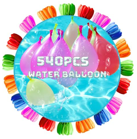YAAVAAW 540Pcs Water Balloons for Kids Easy Fill,Water Balloon Self Sealing Colorful Splash Water Bombs Balls Fight Water Toys for Kid Adults Outdoor Family Gatherings Garden Pool Beach Party