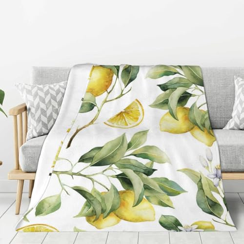 LfearTesa Coperte per divani e poltrone, copriletti, coperte da viaggio, coperte per divani e letti, limone limone,40x30