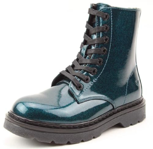 Heavenly Feet Justina 2 Glitter Lace Up Ankle Boots Casual Fashion Shoes (Ocean Glitter, UK Footwear Size System, Adult, Women, Numeric, Medium, 5)