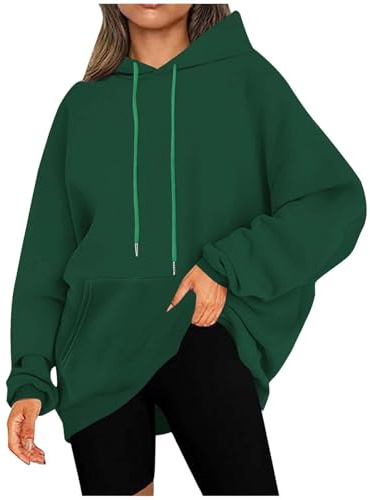 HAOLEI Sudaderas Mujer Talla Grande,Sudadera Manga Larga con Capucha Casual Oversize Sweatshirt con Bolsillo Deportivos Pullover Originales Ropa Otoño e Invierno Holgados Hoodie Jersey
