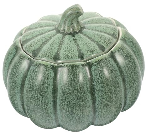 FUNNETOYU Cuenco de Cerámica con Tapa Forma Calabaza Tazón Decorativo para Sopa y Guisos Hogar y Festivales Regalo Original