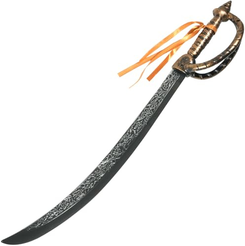Sabre de Pirate pour Enfant avec Franges (63 cm) – Épée de Pirate Réaliste en Plastique ABS – Accessoire de Déguisement Idéal pour Carnaval, Halloween, Fêtes d’Anniversaire et Soirées à Thème