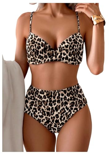 GORGLITTER Women's High Waisted Bikini Set Push Up Bathing Suits