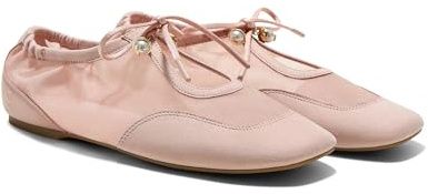 VIVAIA Ciara Women's Sneakerinas Square Toe Organza Ballet Flat Flat Sneaker Comfortable Soft Elegant Barefoot-Like Flat Shoes Peach Blush Size 6