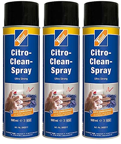 TECHNOLIT Citro-Clean-Spray Ultra-Strong 500 ml, Spezialreiniger, Kleberesteentferner, Reinigungsspray, Universalreiniger, Menge:3