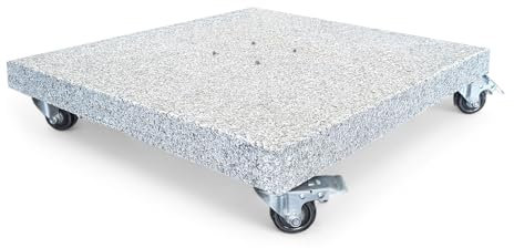 osoltus Granit Schirmständer 120 kg mit 4 Rollen zu Ampelschirm 80 cm x 80 cm