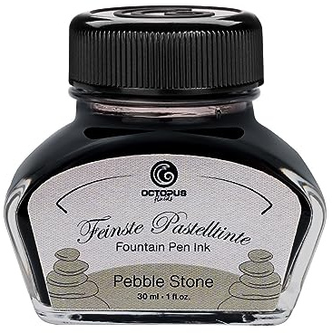 Octopus Fluids tinta para pluma estilográfica gris pastel Pebble Stone 30ml, tinta para escribir, tinta para caligrafía