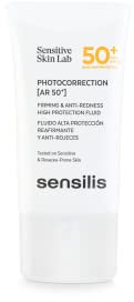 Sensilis - Photocorrection AR SPF 50+, Crema Solar Facial que Reduce el Enrojecimiento, Protege, Calma y Reafirma la Piel, para Pieles Sensibles y con Tendencia a la Rosácea y/o Cuperosis - 40 ml