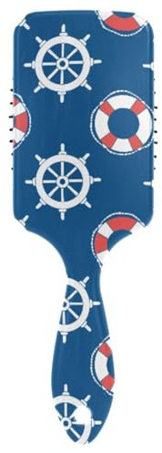 Massage Hairbrush Comb for Men Women and Kids,Rudder Lifebuoy Navy Nautical Hair Brush style for long,Thick,Curly,Wavy,Dry and Damaged Hair