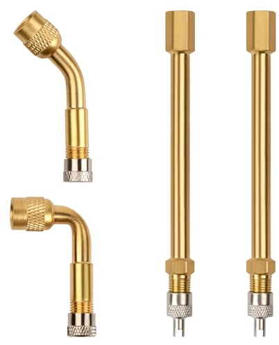 Dokeno 2 Stück Reifenventilverlängerungsadapter 100mm Ventilverlängerung Messing Valve Extenders Reifenventil-Verlängerungsstange für Motorrad,Fahrrad,PKW, Roller