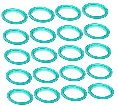 HOLIDYOYO 20pcs Silicone Sealing Rings for Reusable Coffee Capsules Green Gasket for Stainless Easy to Install Fit Compatible