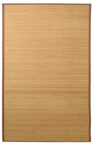 Elegans bambumatta 100 x 160 cm brun – naturlig och hållbar matta med polypropenkant för vardagsrum och sovrum