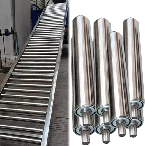 Confezione da 7 assi a rullo in acciaio per progetti fai da te, ruote di supporto per tosaerba non motorizzate da 6,1 cm, 5,1 cm, 3,8 cm, per uso commerciale