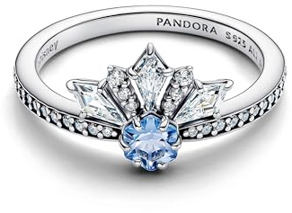 Pandora Anello da Donna Disney Frozen Regina Elsa Tiara Argento 194134C01, 52/16,6, Argento Sterling, Cristallo Zirconia cubica