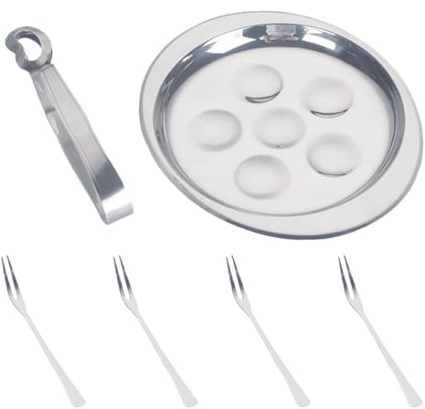 Mipcase Bandeja Para Caracoles 6 Piezas Acero Inoxidable Compacto Práctico Utensilios Cocina Mariscos Restaurante Horno Barbacoa