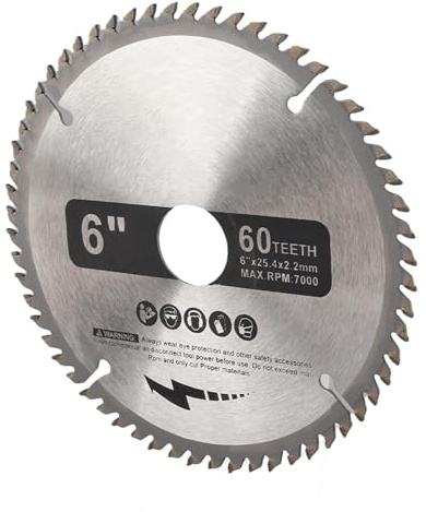 Carbide Circular Saw Blade 60 Teeth Premium Alloy Cutting Disc for Wood and Nonferrous Metal Durable High Speed 148mm 5.83in Silver