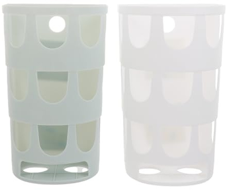 Hohopeti Lot de 2 Mangeoires à Herbe Fixes pour Lapins et Cochons D’Inde Plastique PP Solide Petites Tailles Bleu et Blanc Étagères Anti-Gaspillage Trous Suspendre Adaptées Cages