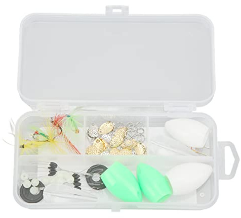 MechKit Mosca Set Lancio Simulazione Esche Pesca Kit Esca Galleggiante Aiuto per Affondamento Lento Pesca all'aperto Plastica Acciaio Inossidabile 66g
