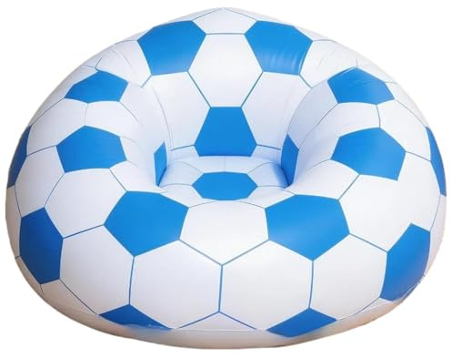 Inflatable Soccer Sofa Soccer Theme Quick camping trips and oInflate Couch | Inflatable Bean Bag Chair for Camping Outdoor Beach Festival Living Room Pool Travel Backyard Lounging