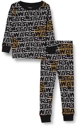 Amazon Essentials Disney | Marvel | Star Wars Lot de Pyjamas en Coton, Coupe Ajustée Garçon, Star Wars Logo - Baby And Kids, 10 ans