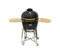 FLAME ROCK Keramikgrill Kamado Grill 22 G - Holzkohlegrill mit Bambusablage, Deckelthermometer, dunkelgrau, 22